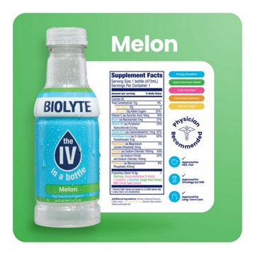 Biolyte Hydration Drink - Melon, 16 oz