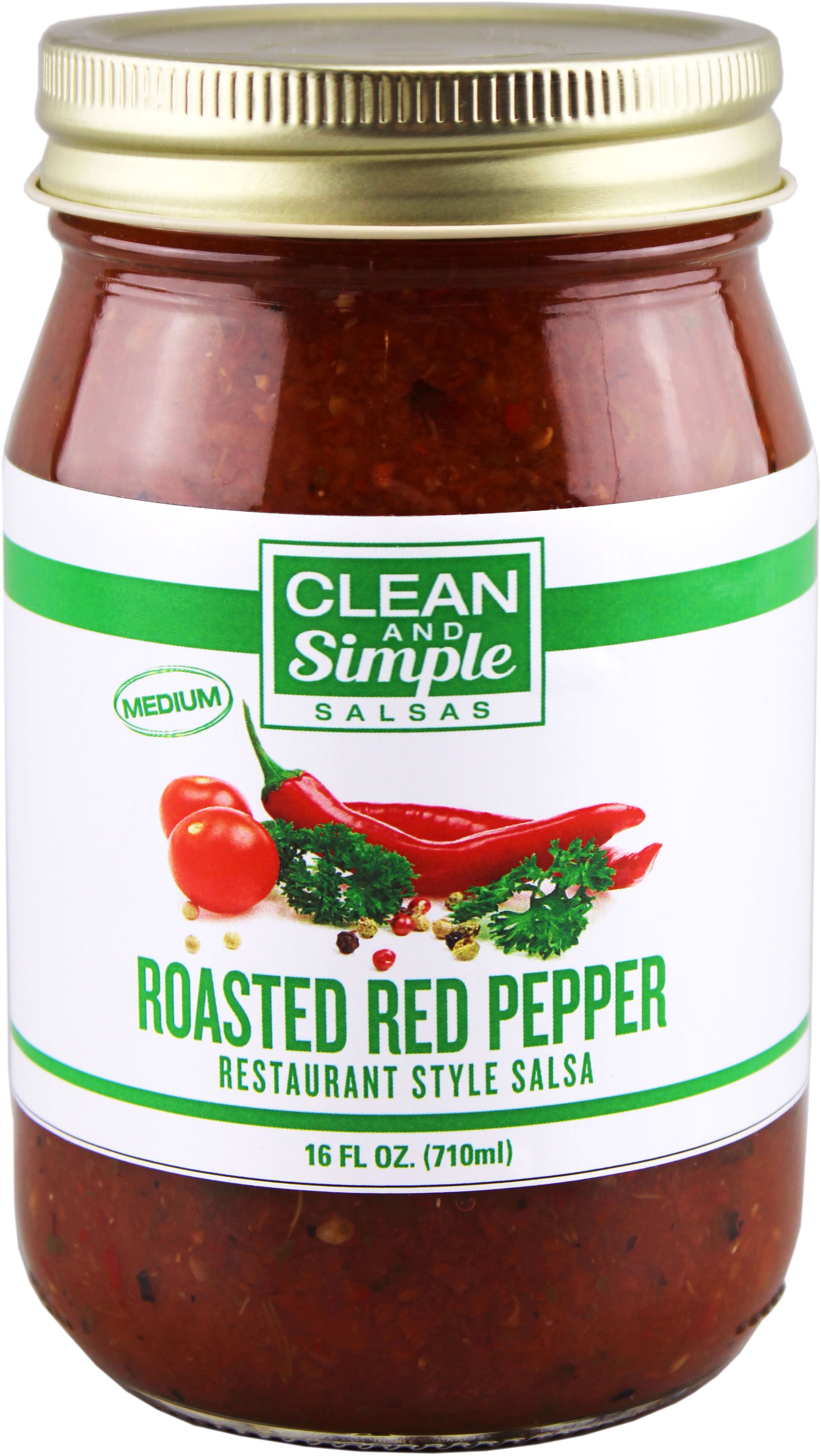 Clean and Simple Roasted Red Pepper Restaurant Style Salsa, 16 oz ...