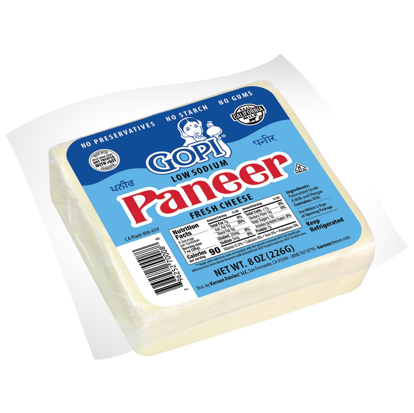 Gopi Fresh Paneer Low Sodium Cheese; image 2 of 2