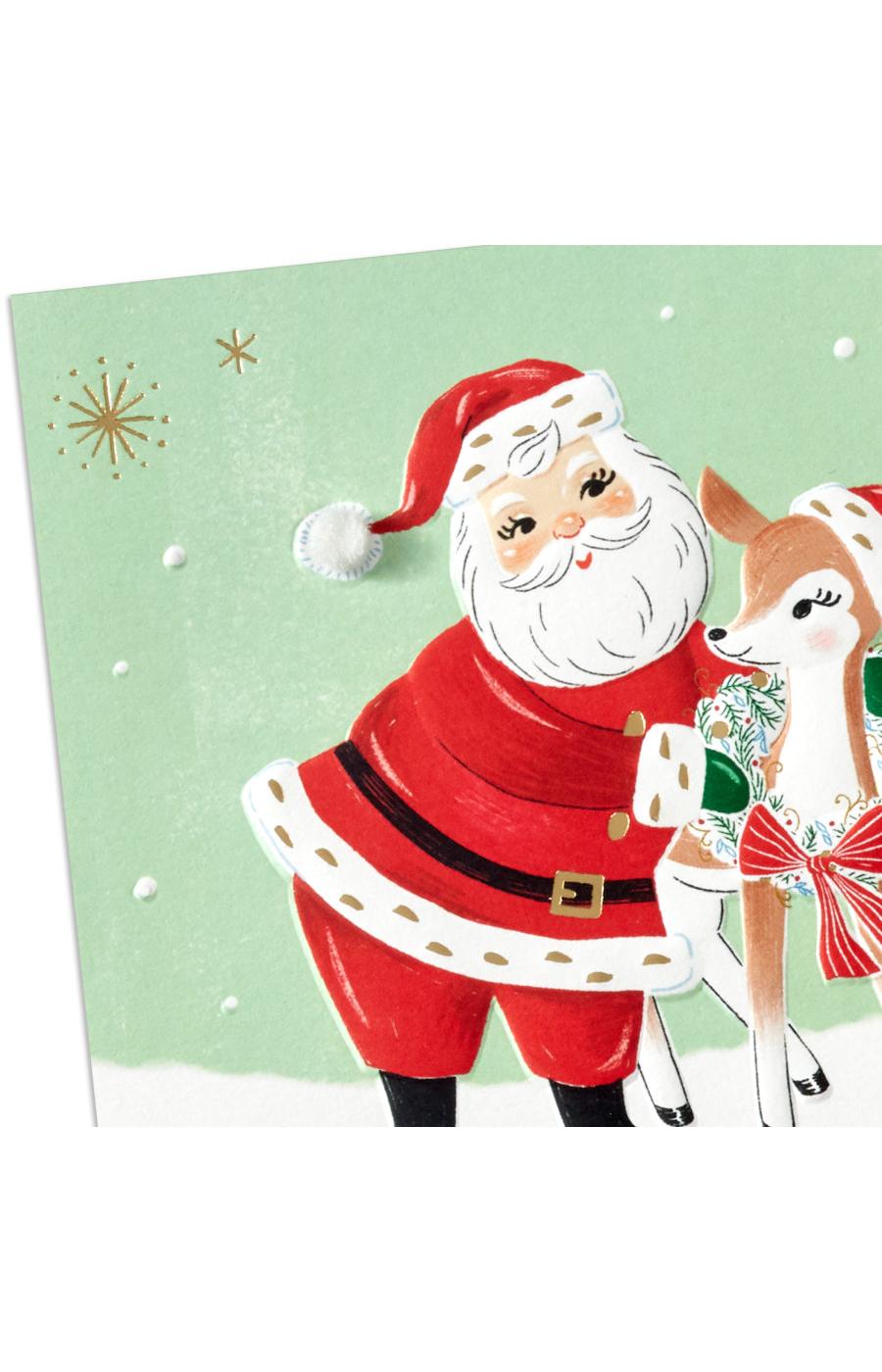 Hallmark Vintage Santa & Reindeer Christmas Card - S31; image 3 of 6