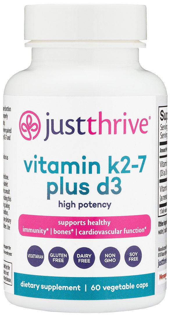 Just Thrive Vitamin K2-7 Plus D3 Capsules, 60 ct | Central Market