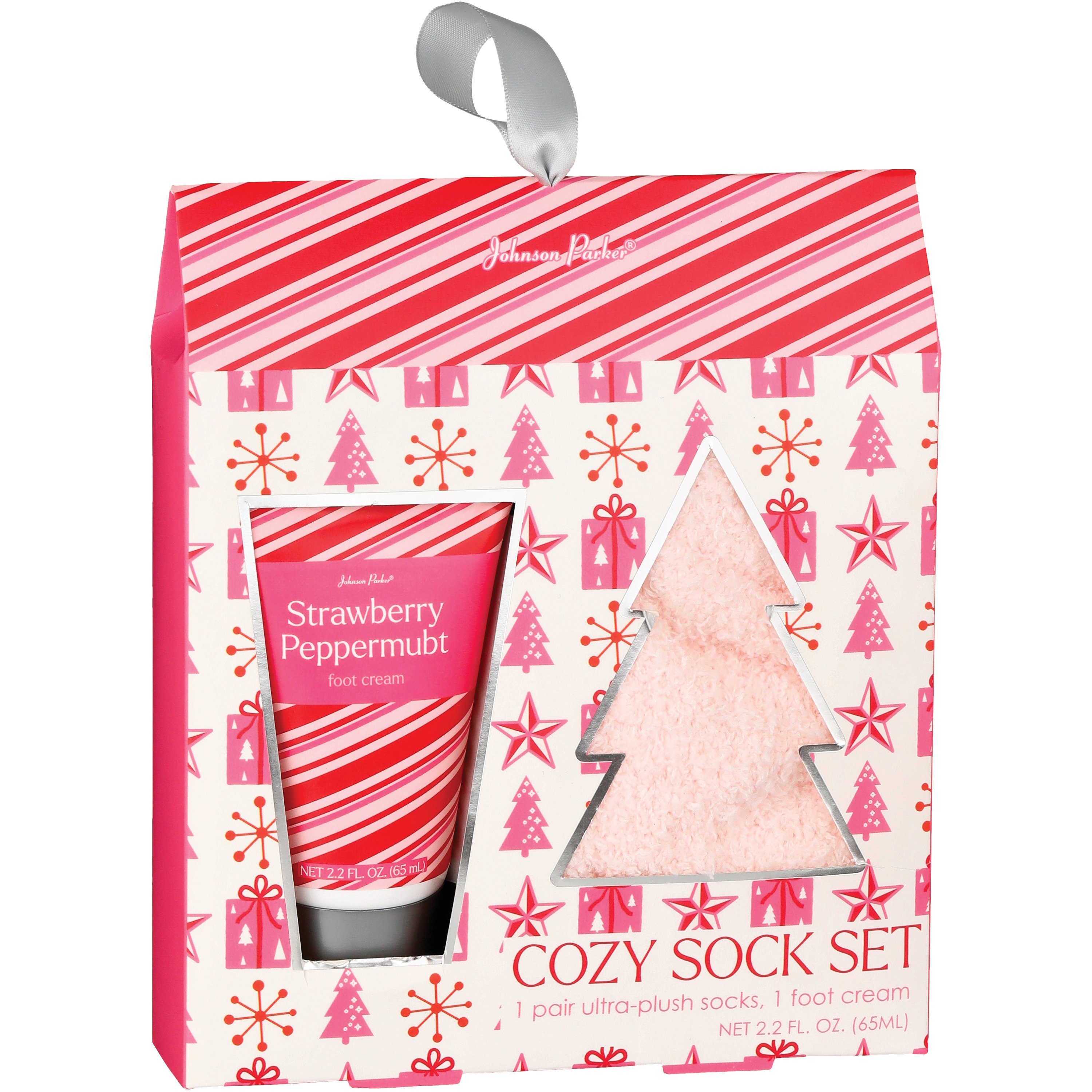 Johnson Parker Candy Stripe Cozy Sock & Foot Cream Set - Shop Bath