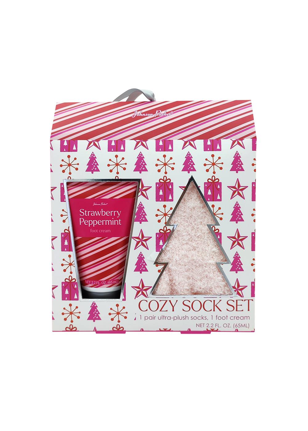 Johnson Parker Candy Stripe Cozy Sock & Foot Cream Set; image 1 of 2