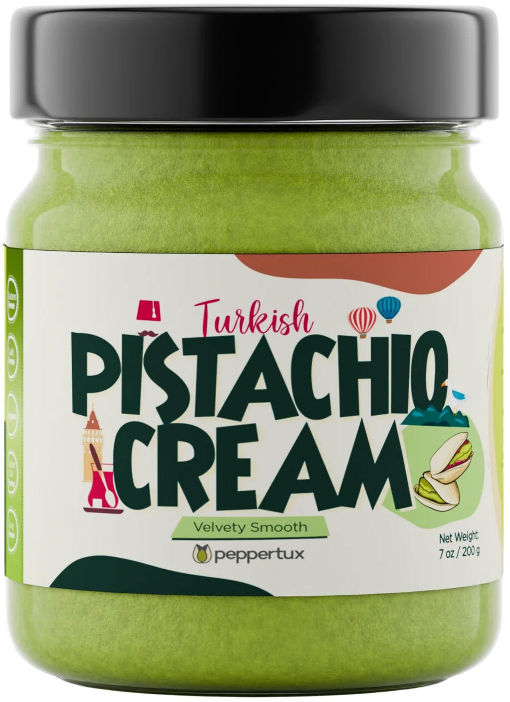 Peppertux Farms Turkish Smooth Pistachio Cream, 7 oz | Central