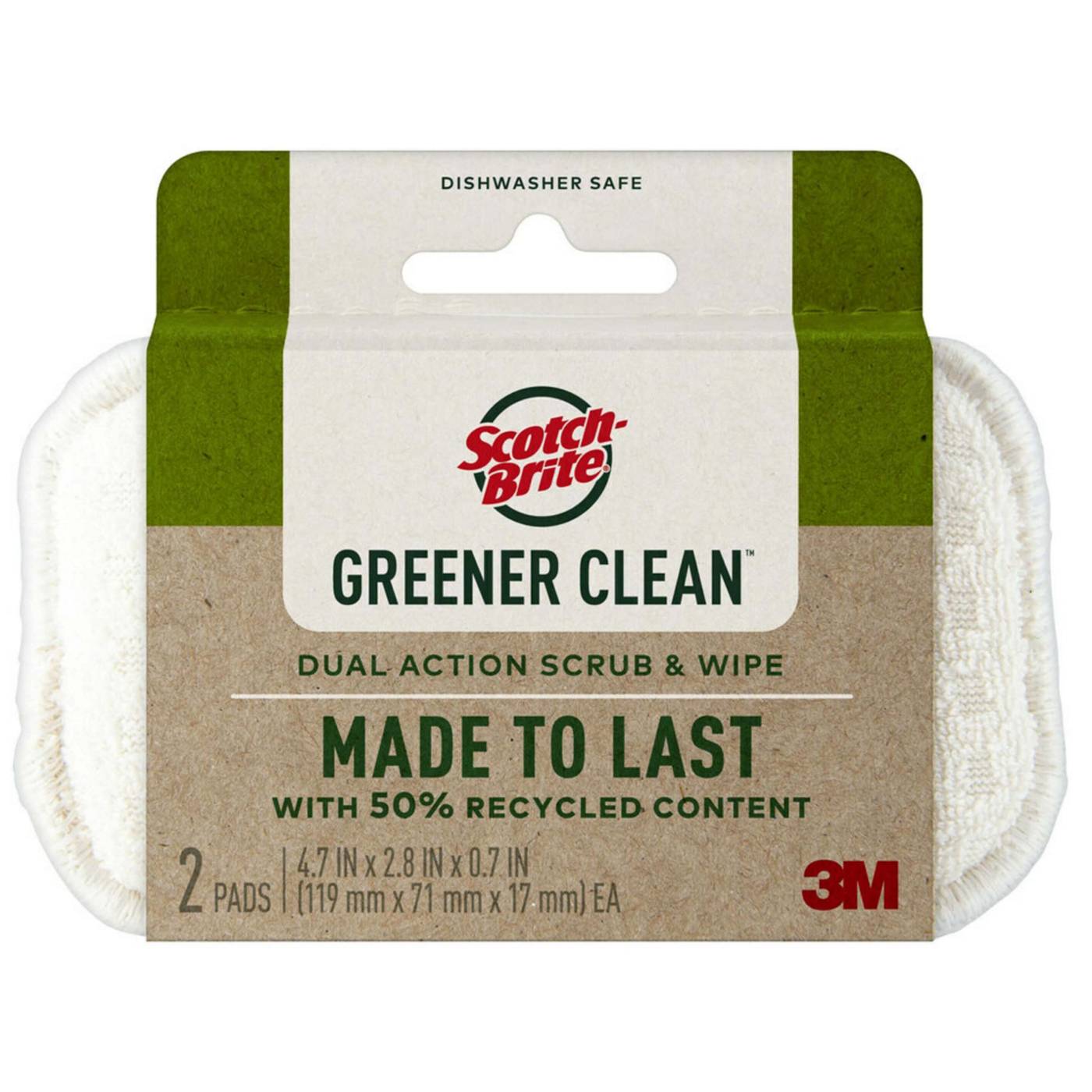 Scotch-Brite Greener Clean Dual Action Scrub & Wipe; image 1 of 2