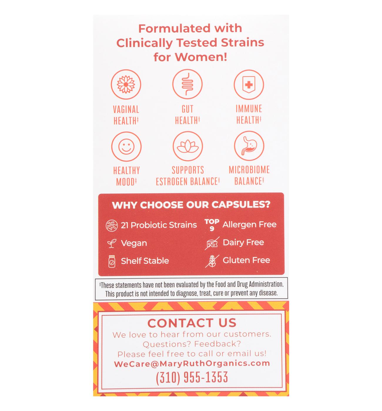 Mary Ruth's Women's Daily Care 3-in-1 Probiotic Capsules; image 3 of 6