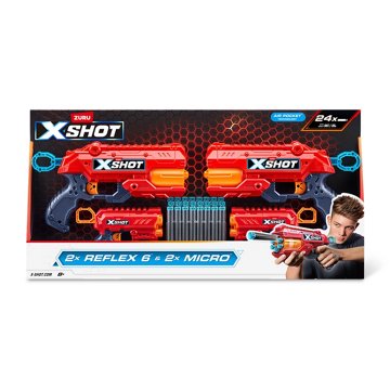 Zuru XSHOT Reflex 6 & Micro Blasters, 4 pk