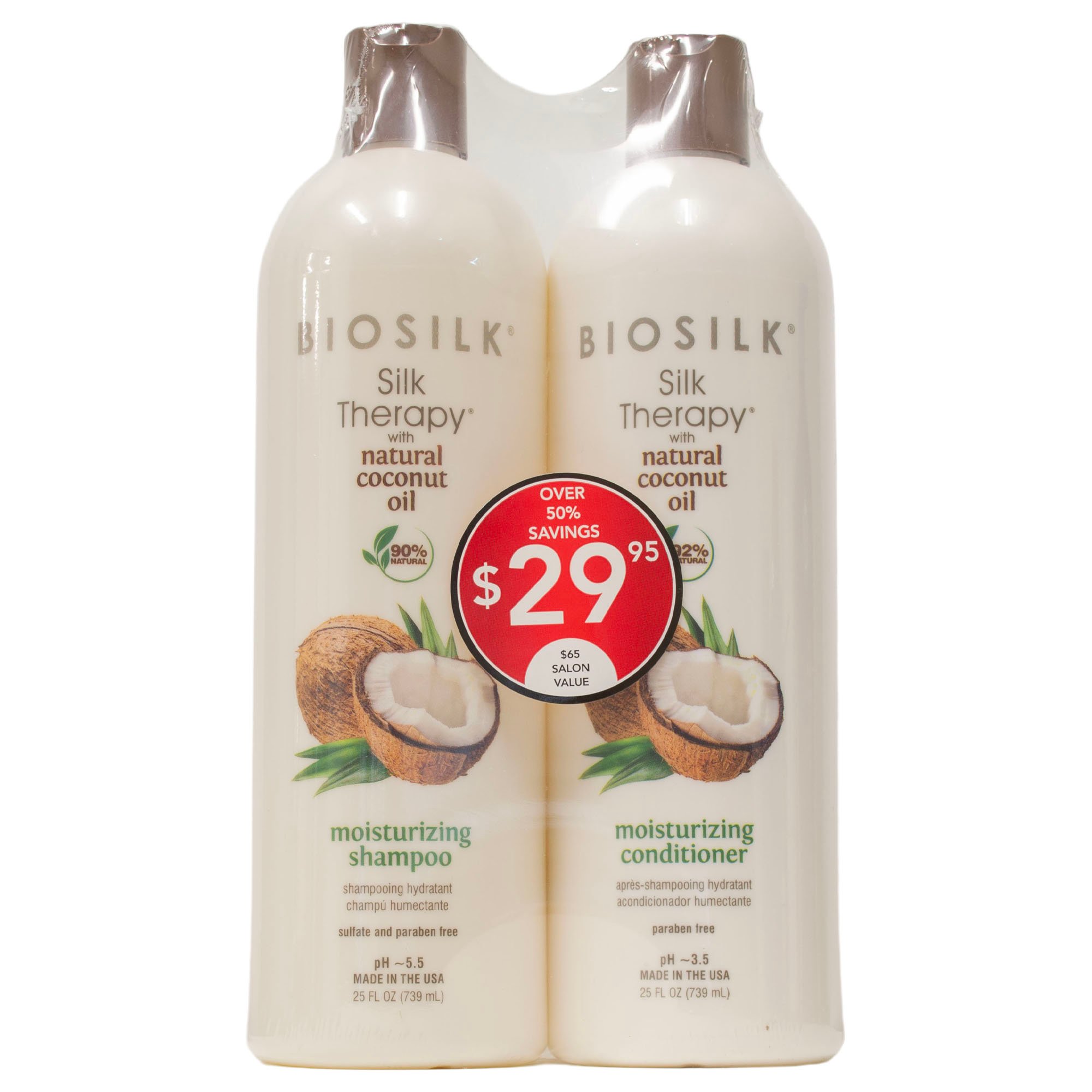 Biosilk Silk Therapy Conditioner Mit Kokosöl – 5,64 Oz (167 Ml), Pflegt & Glättet Das Haar
