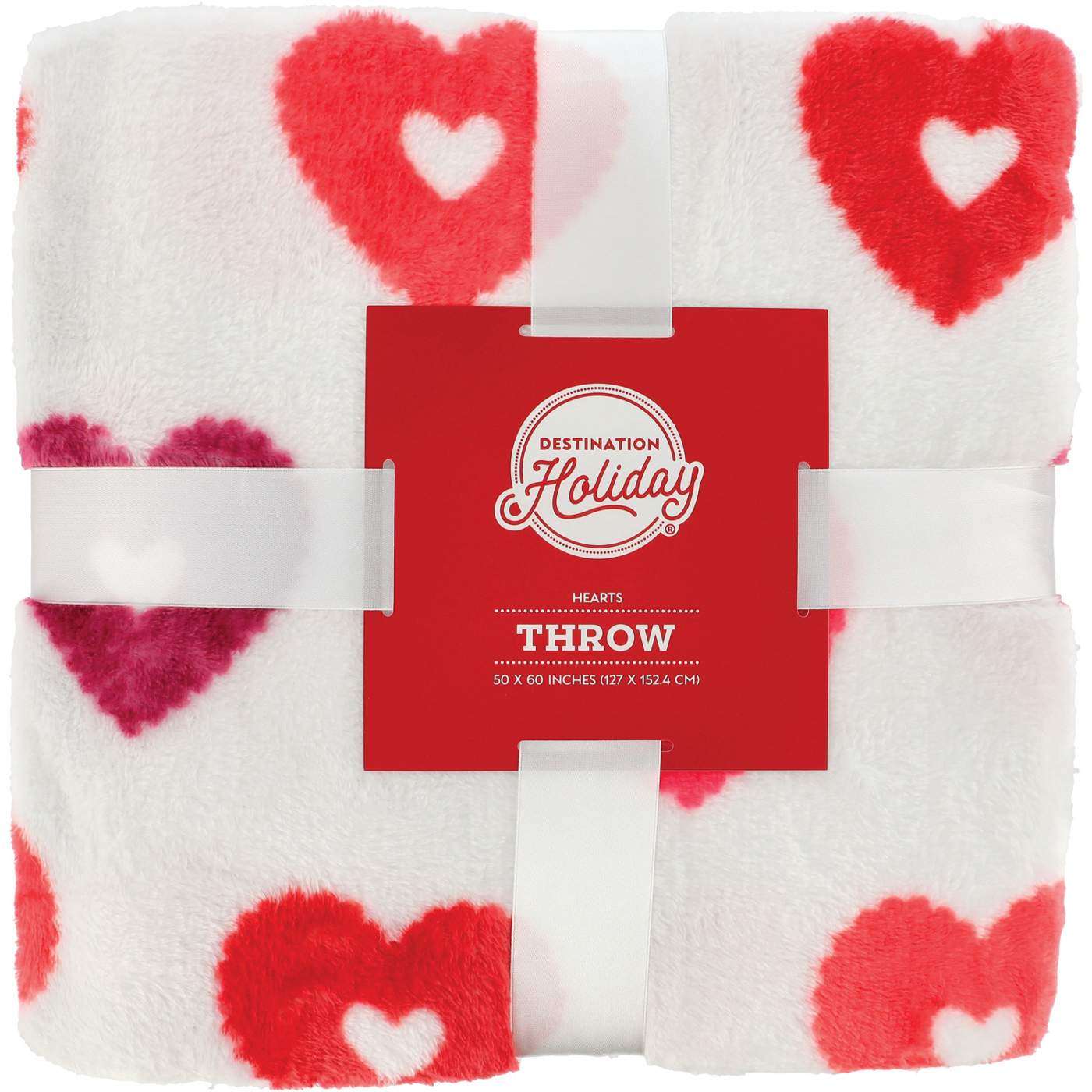 Destination Holiday Valentine's Throw Blanket - Multi Color Hearts; image 1 of 3