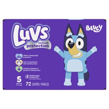 Luvs Bluey Platinum Protection Baby Diapers - Size 5
