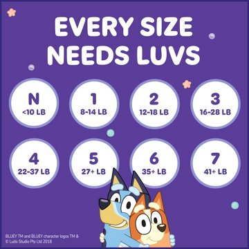 Luvs Bluey Platinum Protection Baby Diapers - Size 5