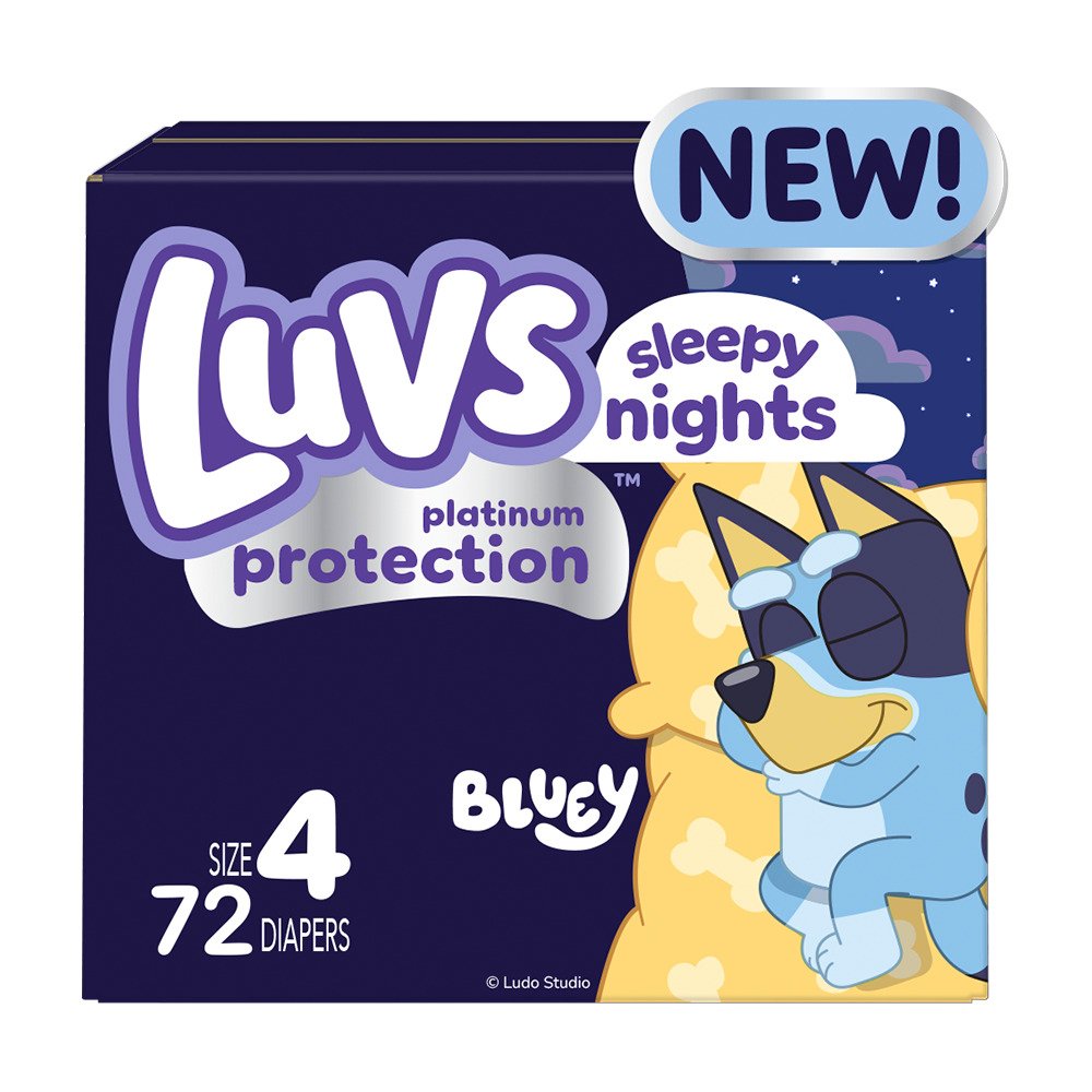 Luvs Bluey Platinum Protection Overnight Baby Diapers Size 4 Shop