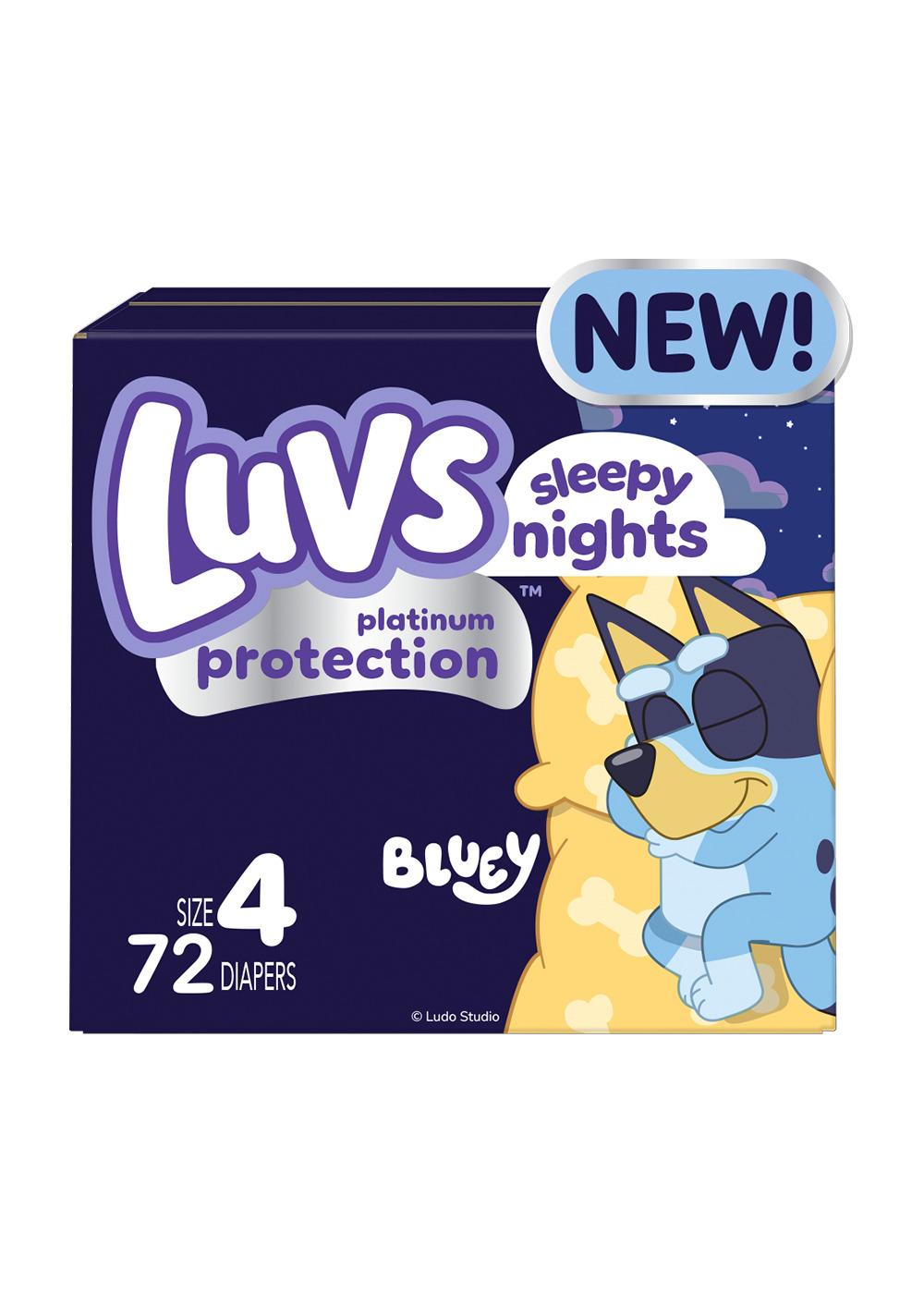 Luvs Bluey Platinum Protection Overnight Baby Diapers - Size 4; image 1 of 9