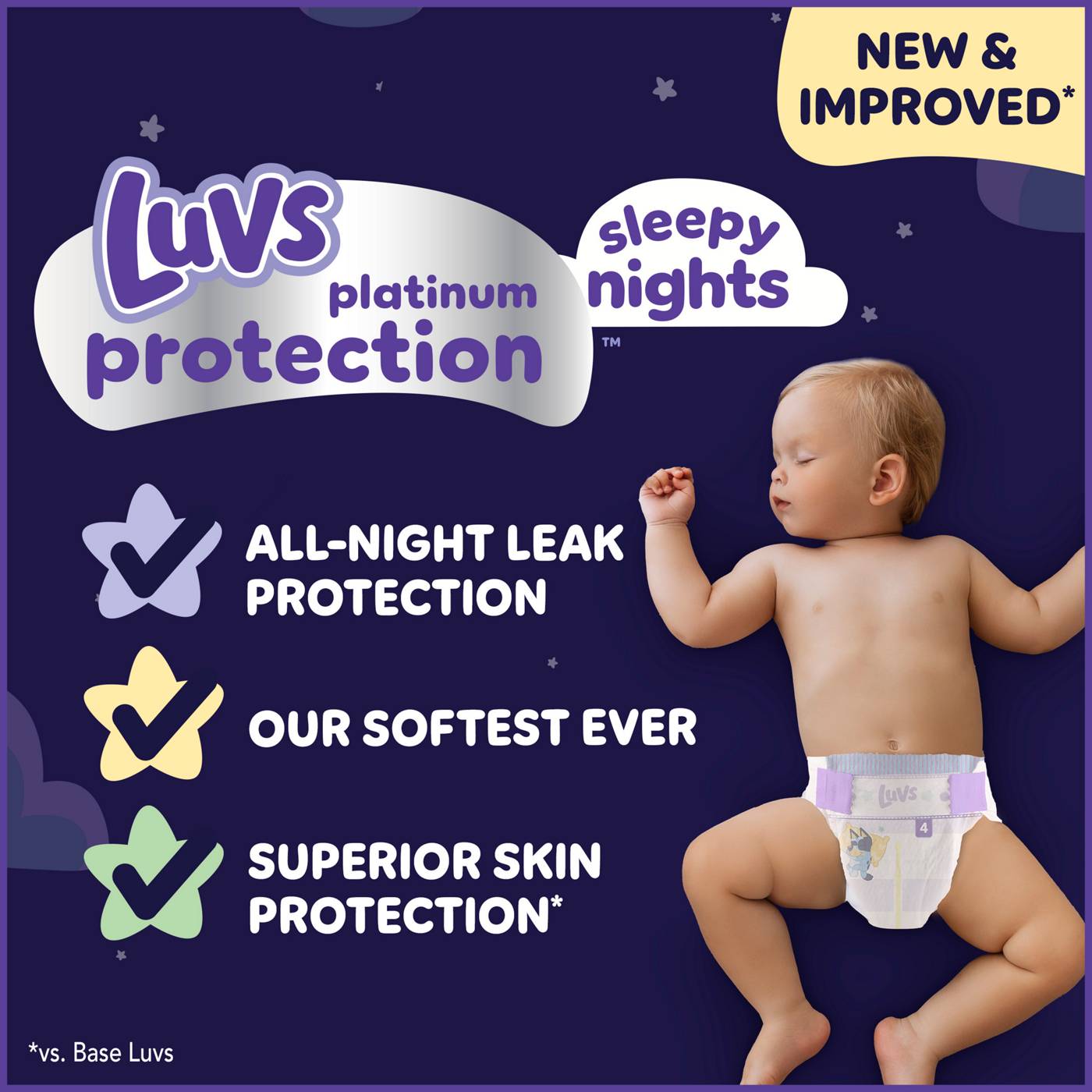 Luvs Bluey Platinum Protection Overnight Baby Diapers - Size 4; image 5 of 9