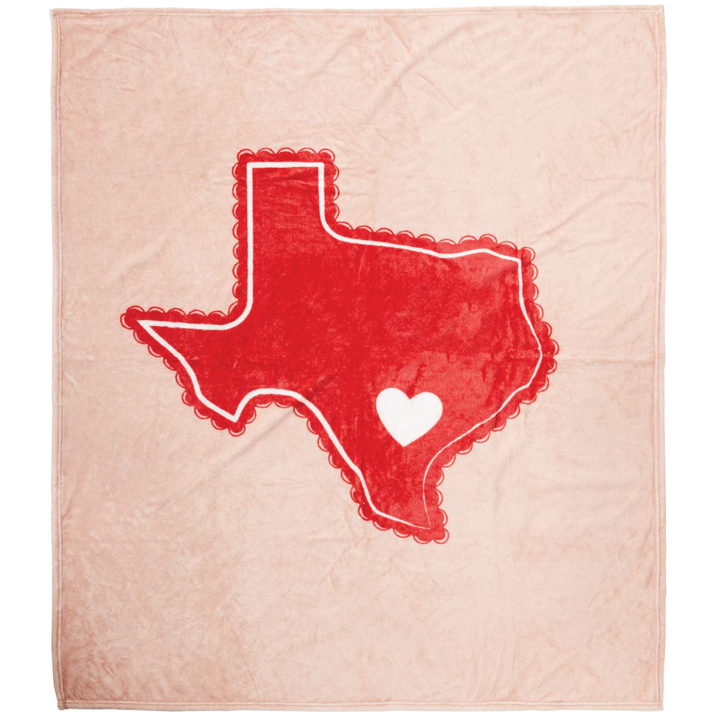 Destination Holiday Valentine's Throw Blanket - Scalloped Texas; image 2 of 2