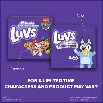 Luvs Bluey Platinum Protection Baby Diapers -  Size 3