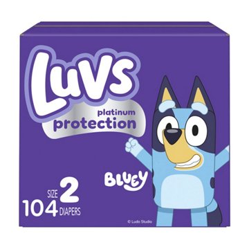 Luvs Bluey Platinum Protection Baby Diapers - Size 2