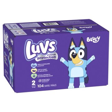 Luvs Bluey Platinum Protection Baby Diapers - Size 2