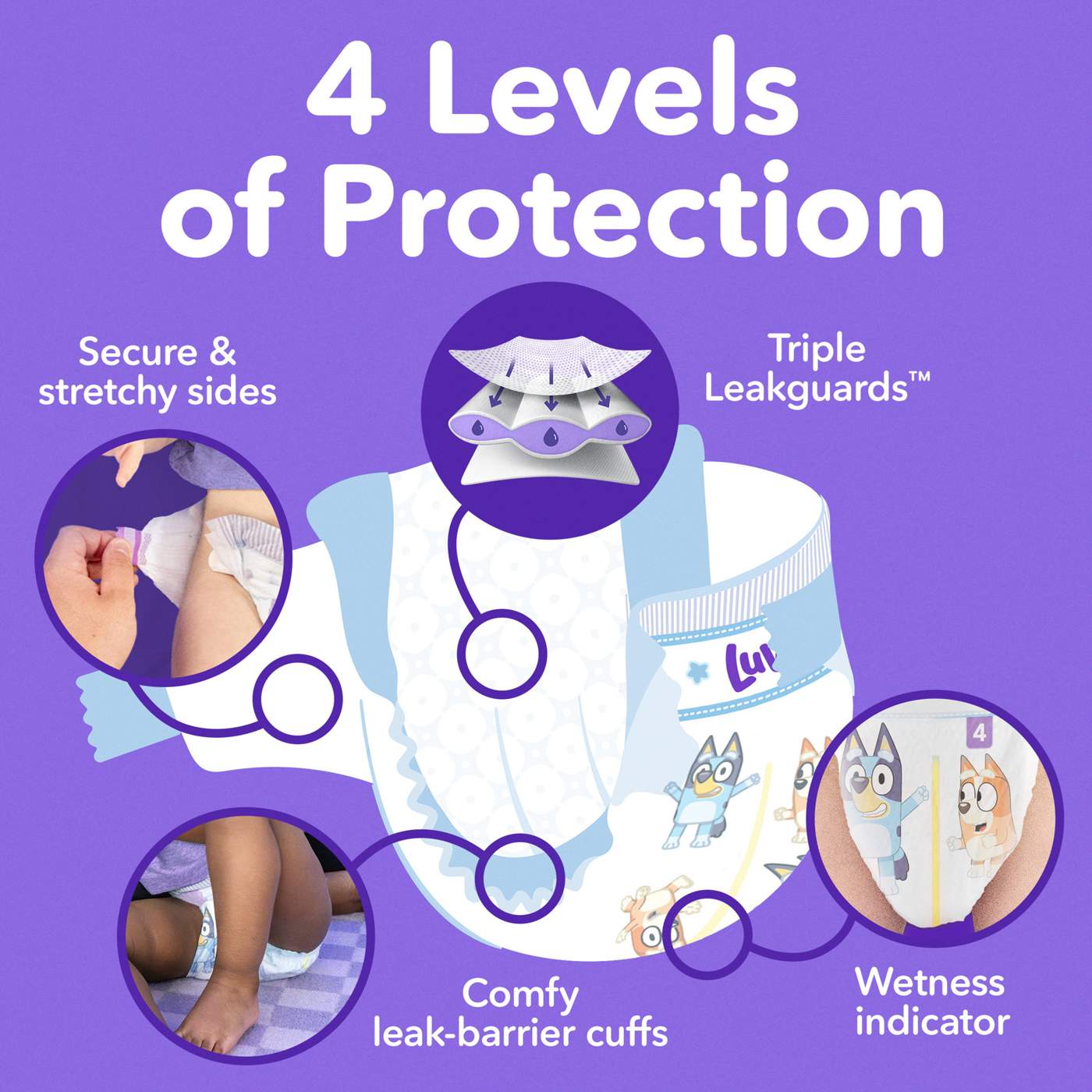 Luvs Bluey Platinum Protection Baby Diapers - Size 2; image 8 of 8