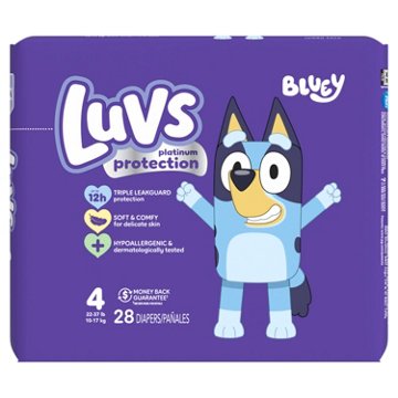Luvs Bluey Platinum Protection Baby Diapers - Size 4