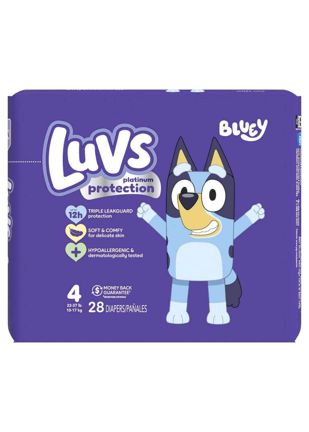 Luvs Platinum Protection Bluey Baby Diapers - Size 4; image 1 of 2