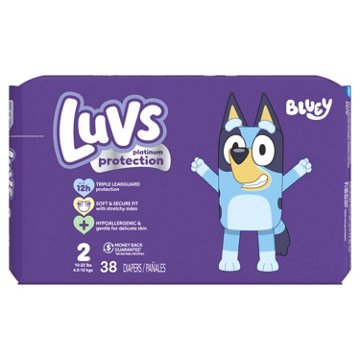 Luvs Bluey Platinum Protection Baby Diapers - Size 2