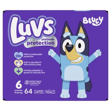 Luvs Bluey Platinum Protection Baby Diapers - Size 6