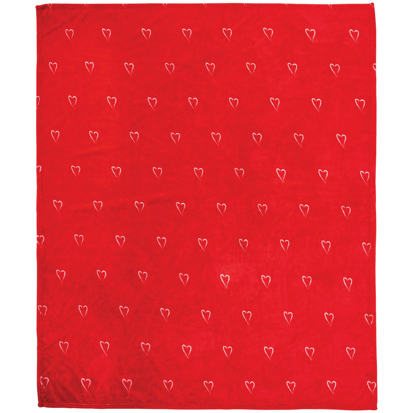 Destination Holiday Valentine's Throw Blanket - Red Mini Hearts; image 2 of 2