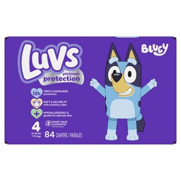 Luvs Bluey Platinum Protection Baby Diapers - Size 4