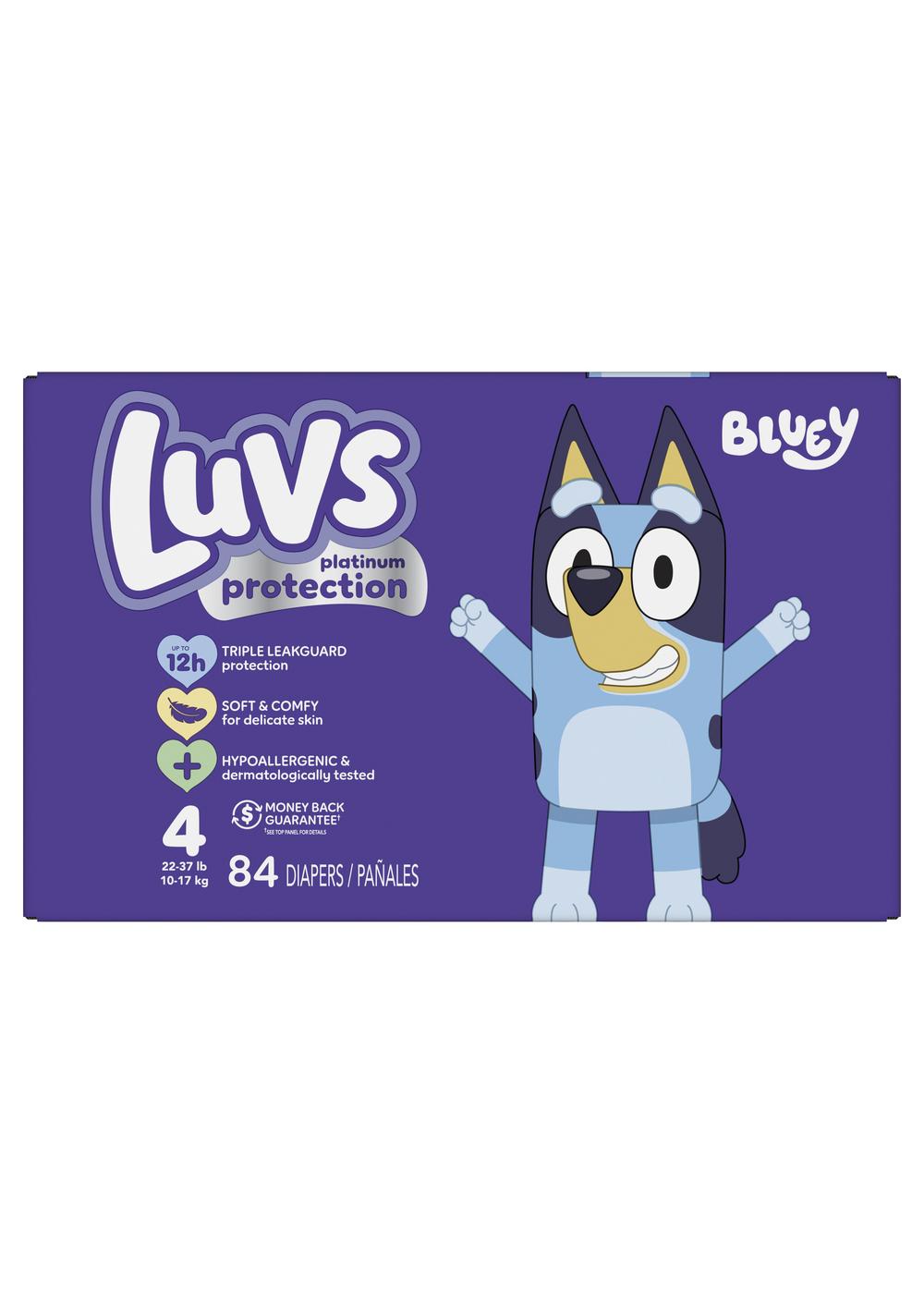 Luvs Platinum Protection Bluey Baby Diapers - Size 4; image 1 of 2