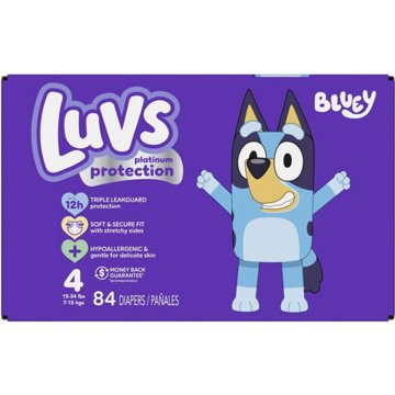Luvs Bluey Platinum Protection Baby Diapers - Size 4