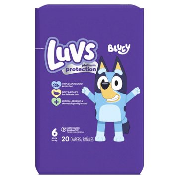 Luvs Bluey Platinum Protection Baby Diapers - Size 6