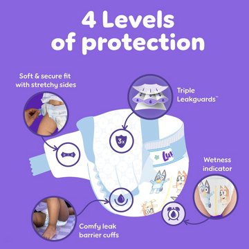 Luvs Bluey Platinum Protection Baby Diapers - Size 5
