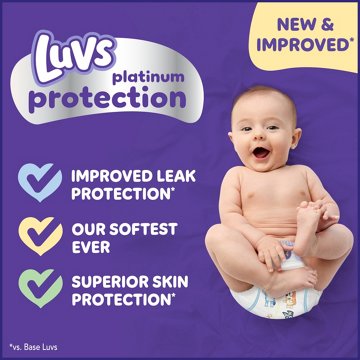 Luvs Bluey Platinum Protection Baby Diapers - Size 7