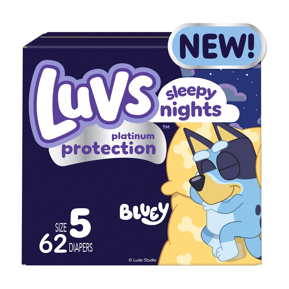 Luvs Bluey Platinum Protection Overnight Baby Diapers - Size 5 - Shop ...