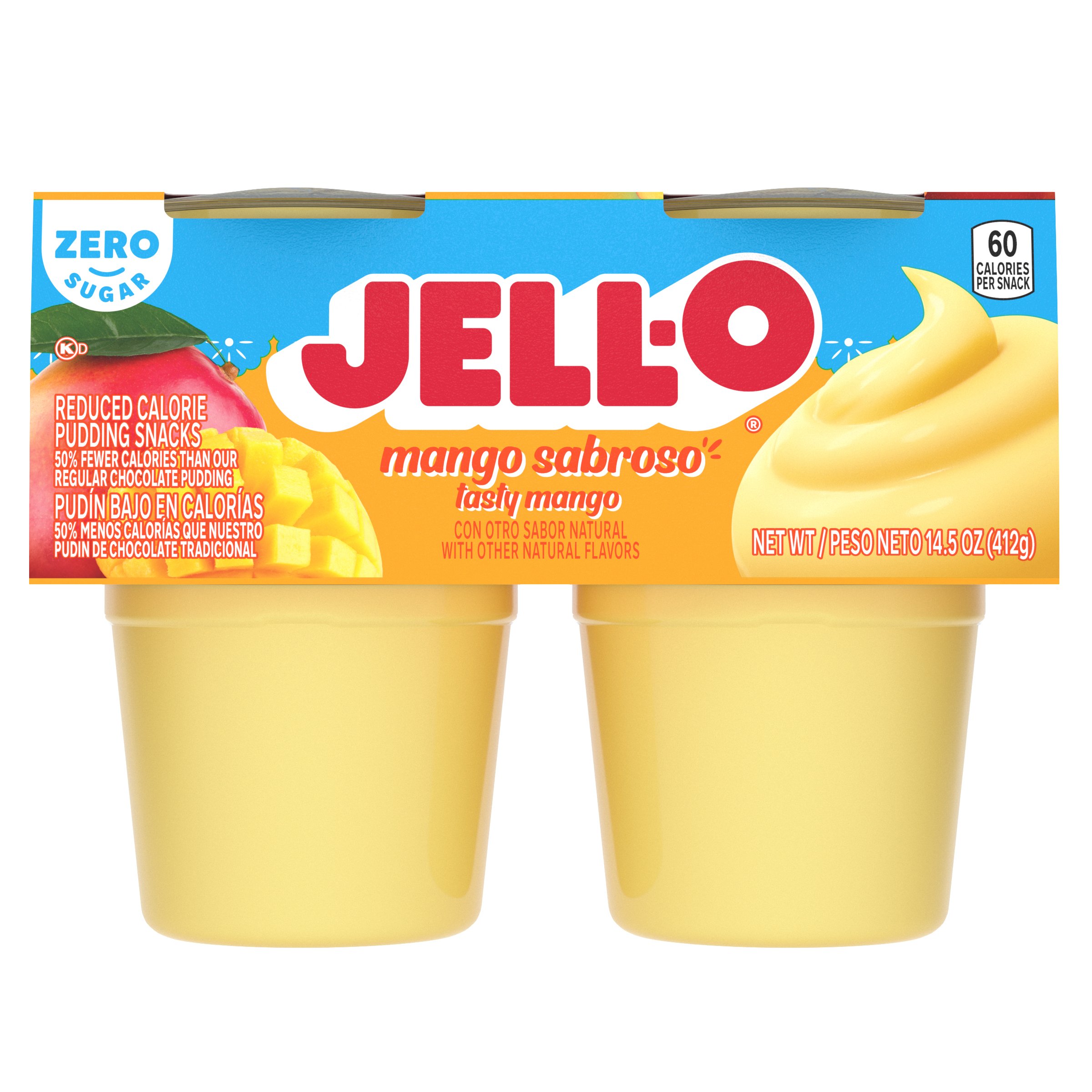 Jell O Zero Sugar Pudding Snacks Mango Sabroso Shop Pudding And Gelatin At H E B 9743