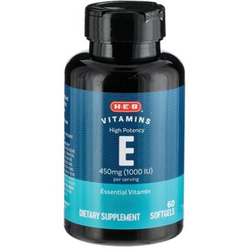 H-E-B Vitamins High Potency E 450mg (1000 IU) Softgels