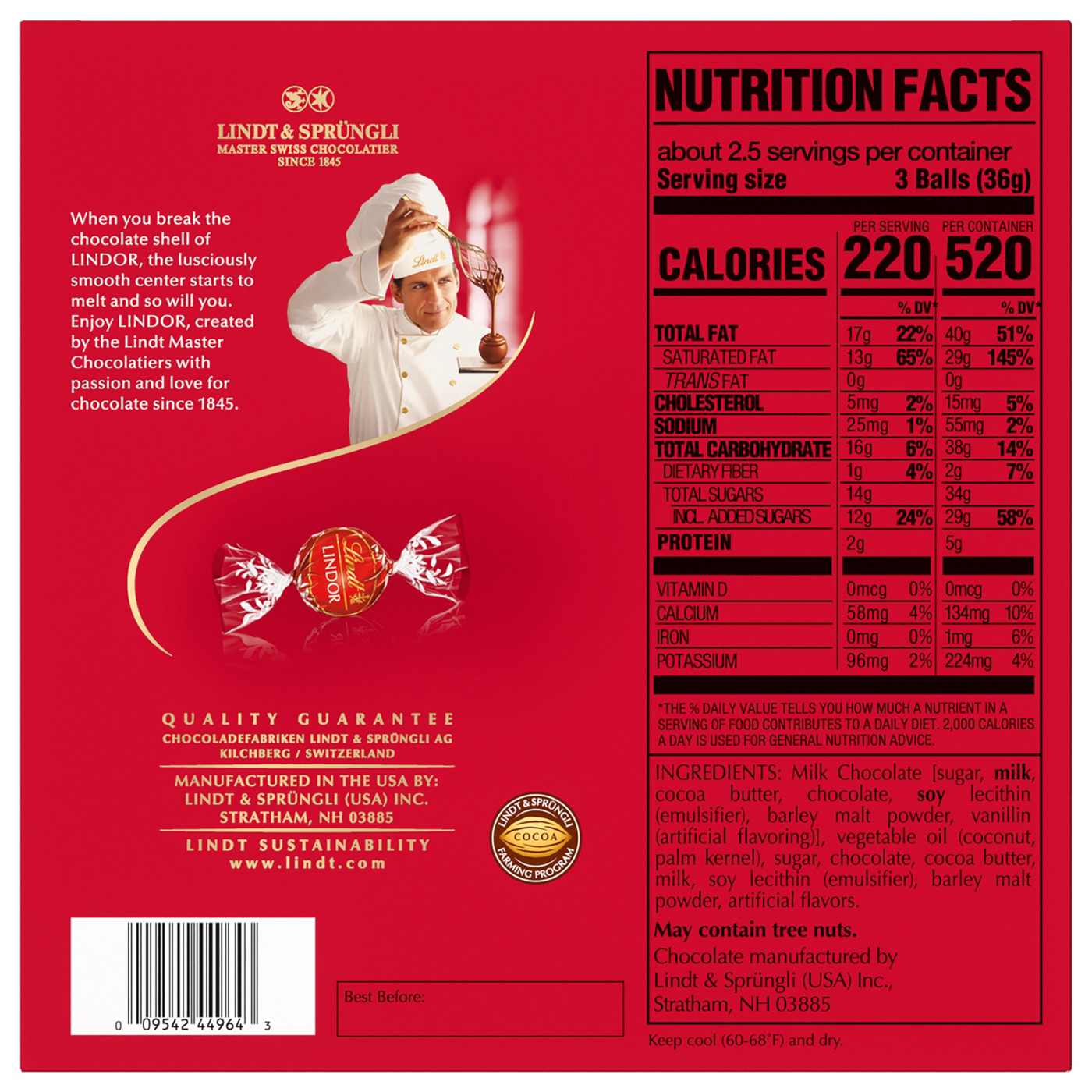 Lindt Lindor Milk Chocolate Truffles Christmas Gift Box, 7 pc Shop