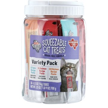 H-E-B Texas Pets Squeezable Cat Treat Tub, 50 ct