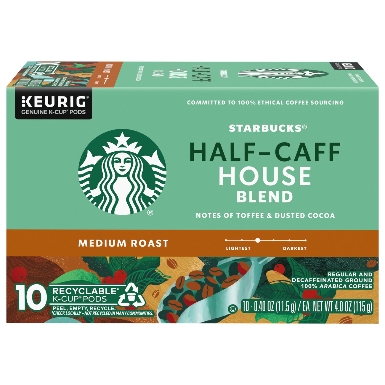 Starbucks HalfCaff House Blend Pods Shop Coffee at HEB