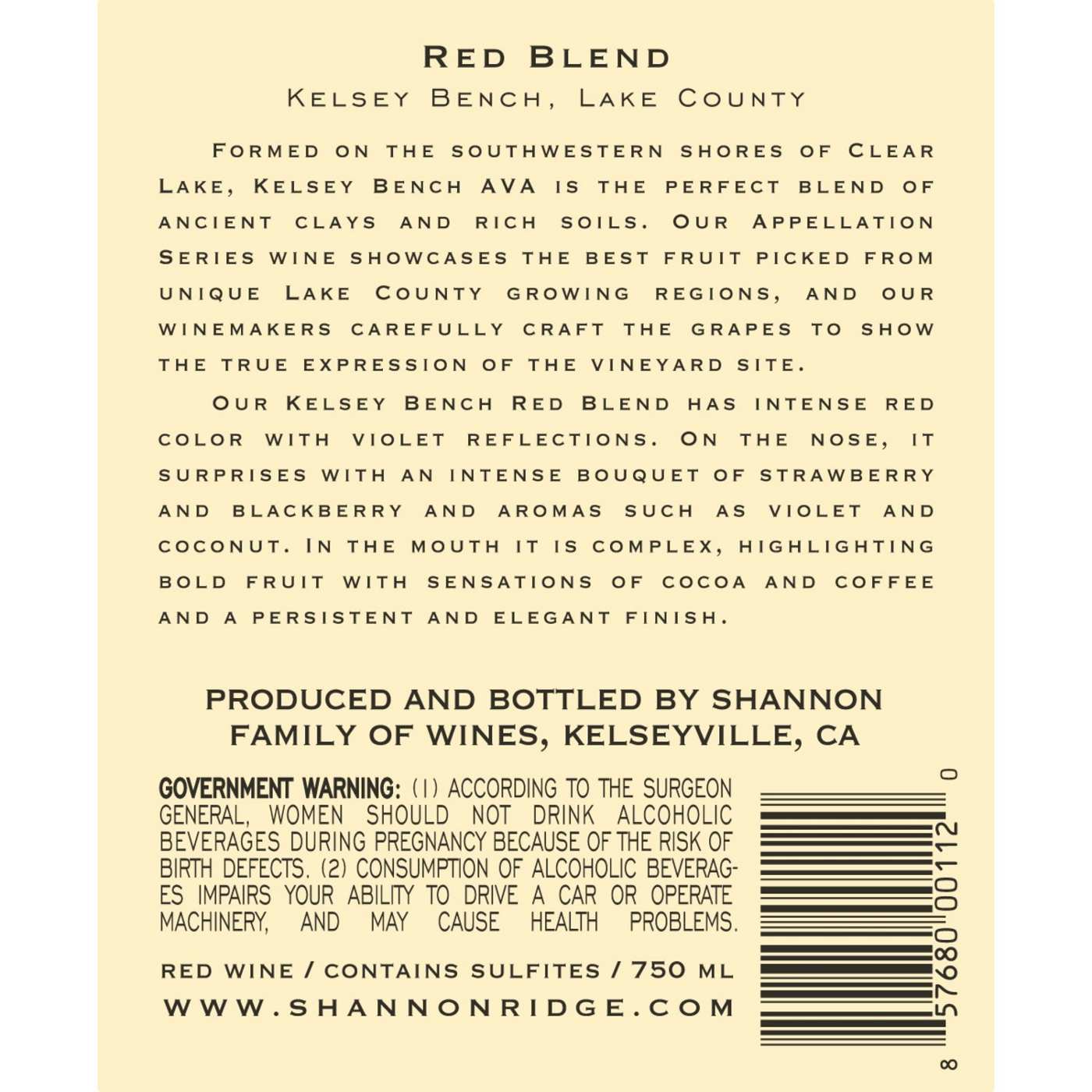 Shannon Ridge Home Ranch Red Blend; image 3 of 3