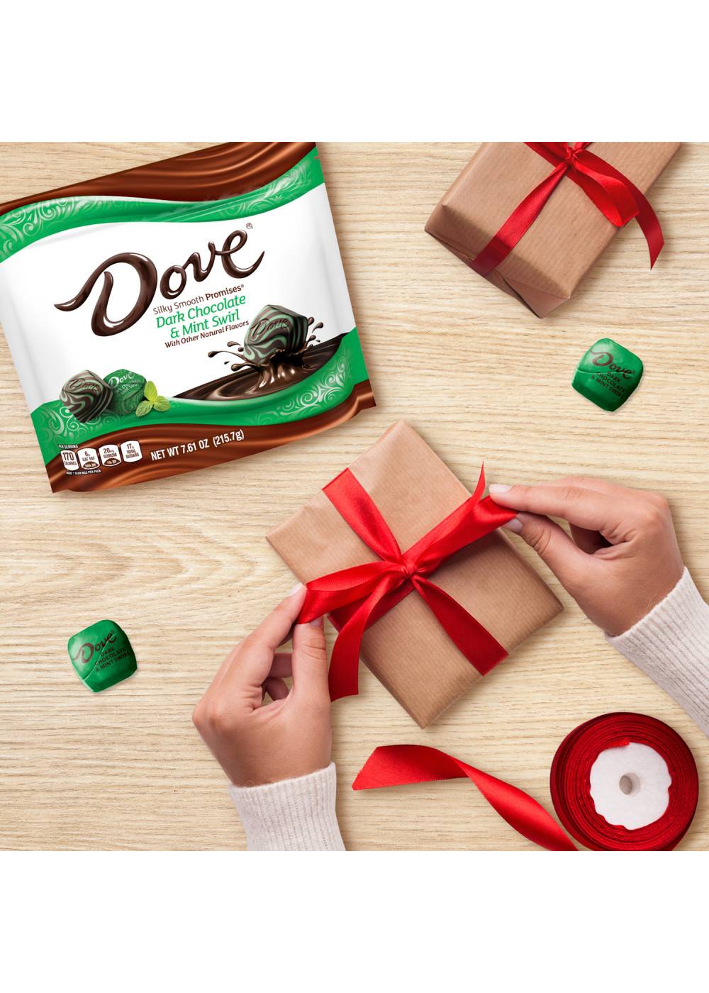 Dove Dark Chocolate Holiday Mint Christmas Candy; image 7 of 7