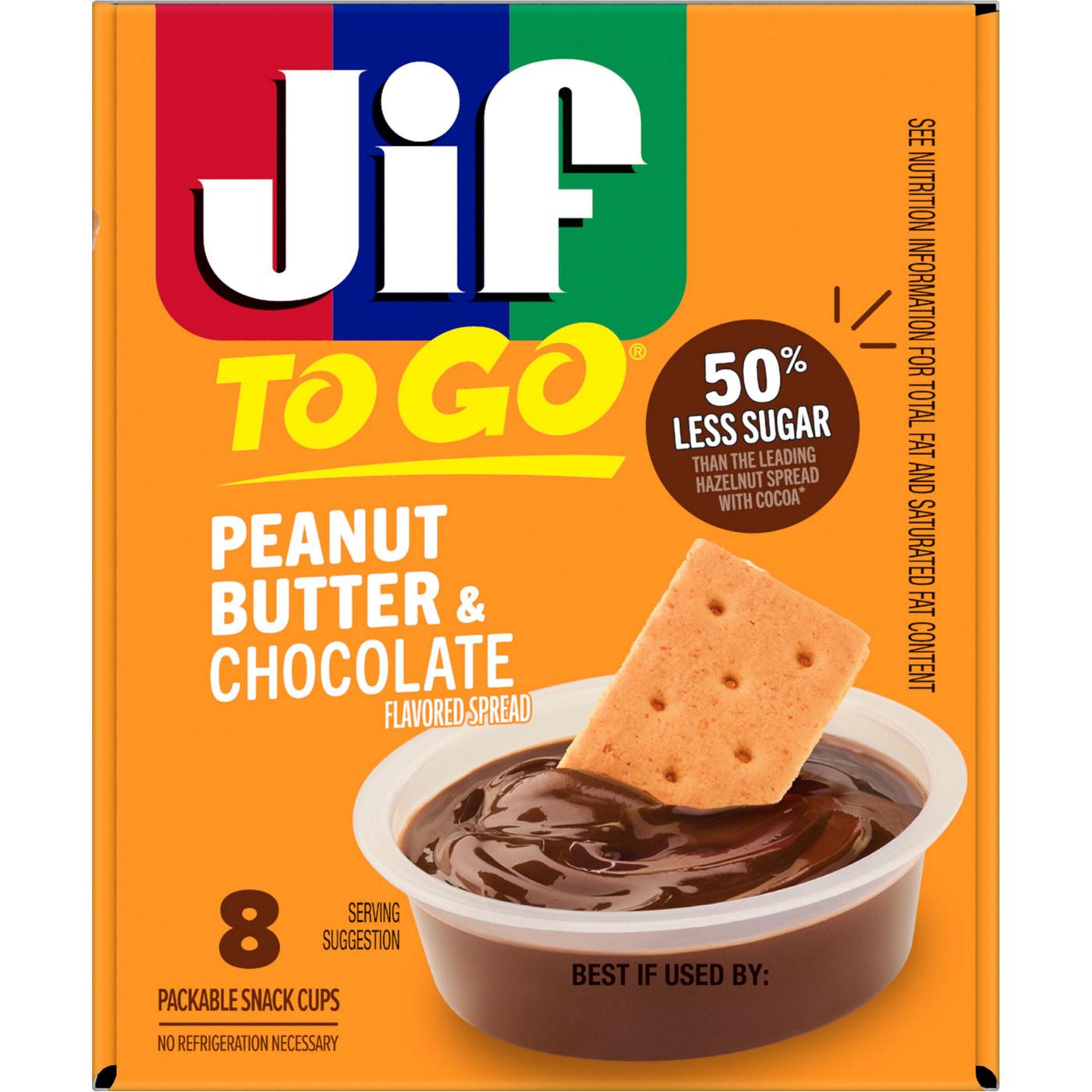 Jif To Go Peanut Butter & Chocolate Spread 8 pk Cups; image 2 of 3