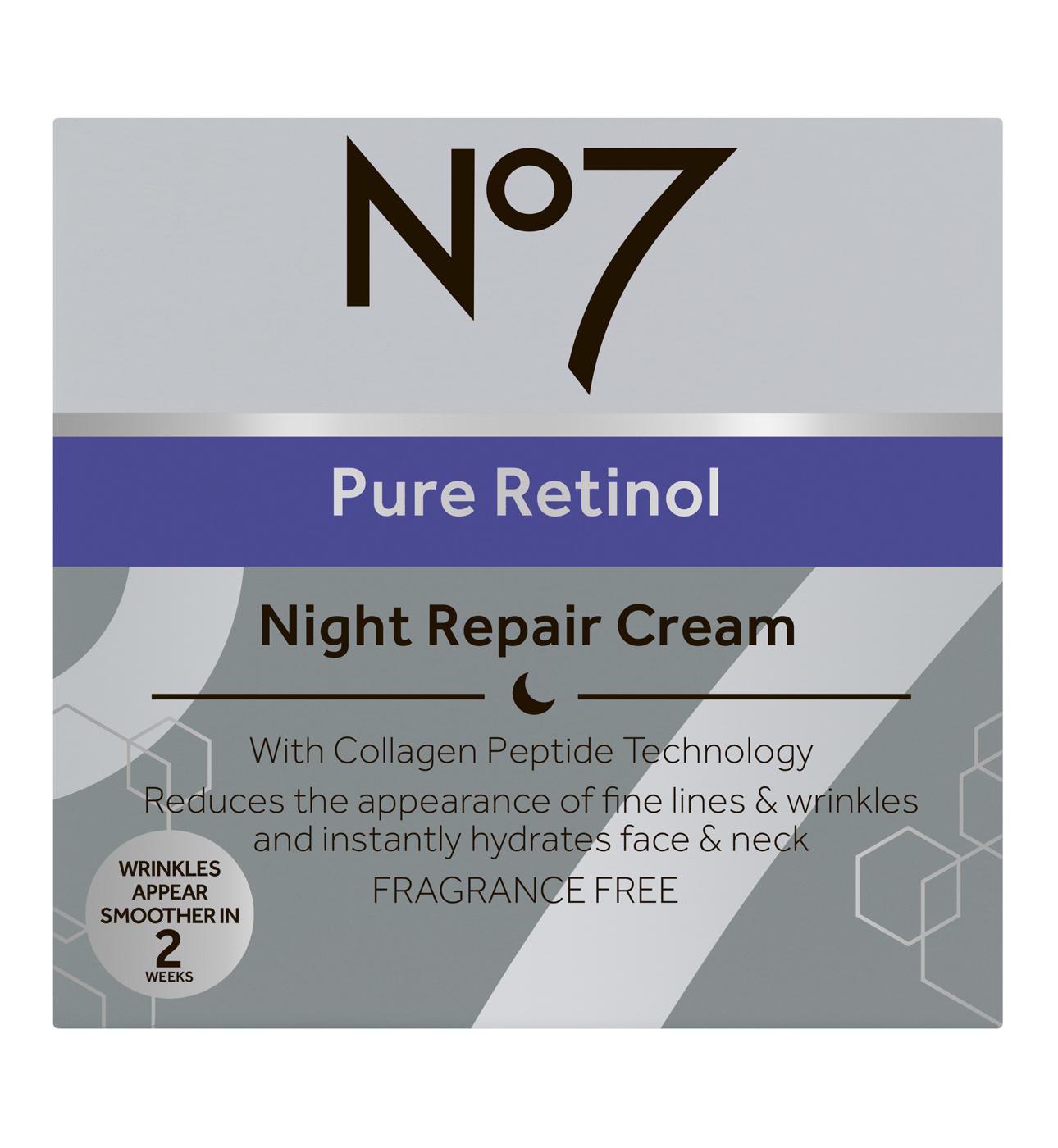 No7 Pure Retinol Night Repair Cream; image 1 of 3