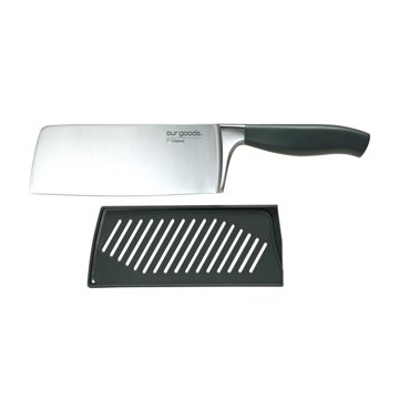 our goods Stainless Steel Cleaver Knife with Sheath, 7''