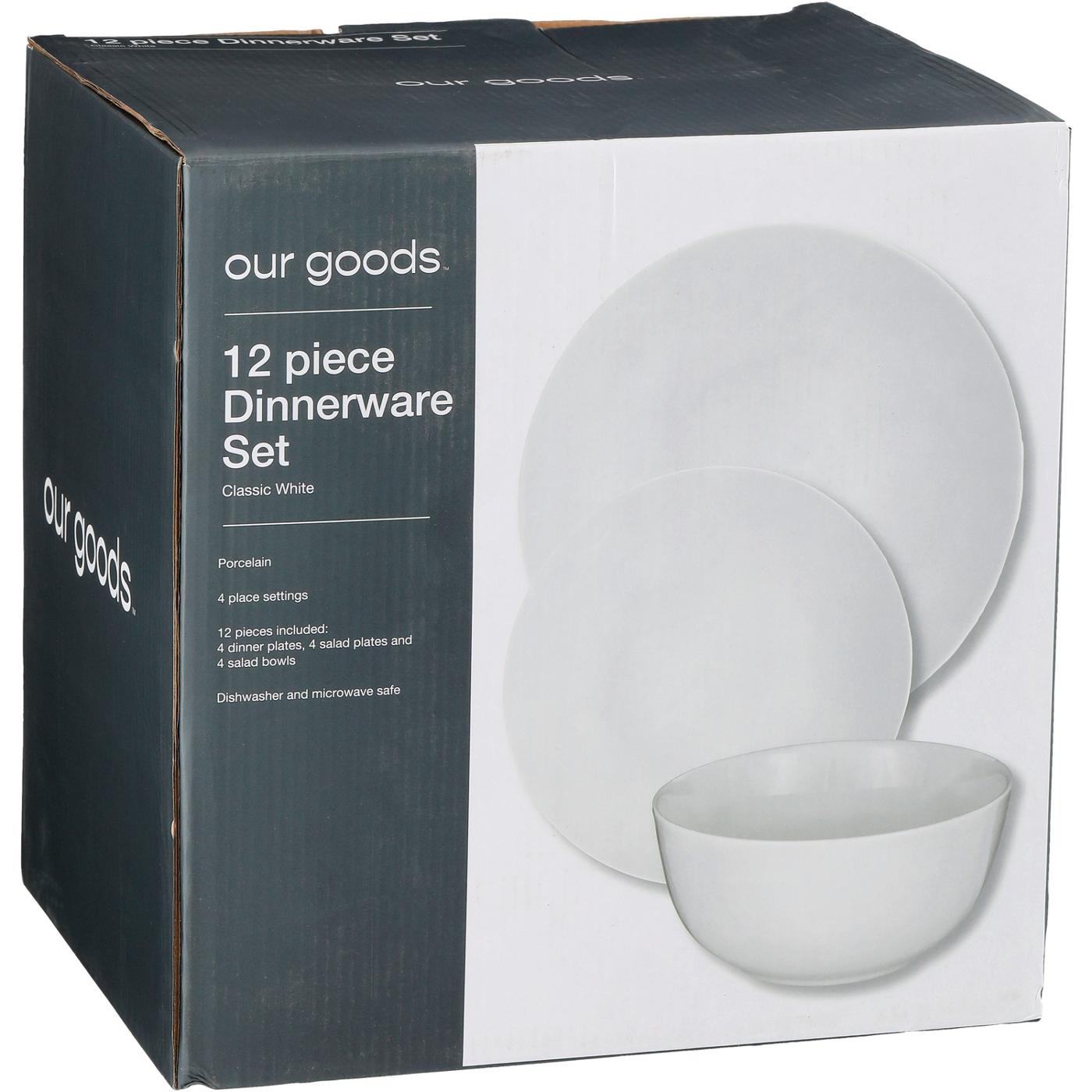 our goods Porcelain Round Dinnerware Set - Classic White; image 1 of 3