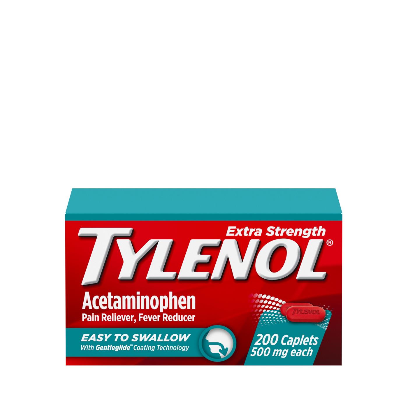 Tylenol Extra Strength Fever & Pain Reliever Easy To Swallow Caplets; image 1 of 3