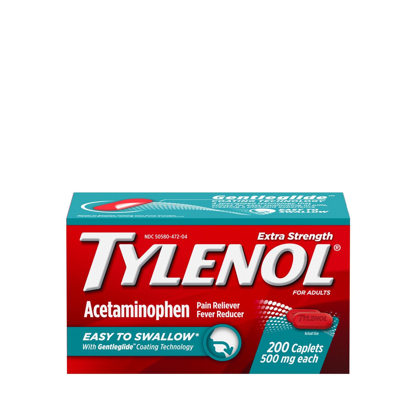 Tylenol Extra Strength Fever & Pain Reliever Easy To Swallow Caplets; image 2 of 3