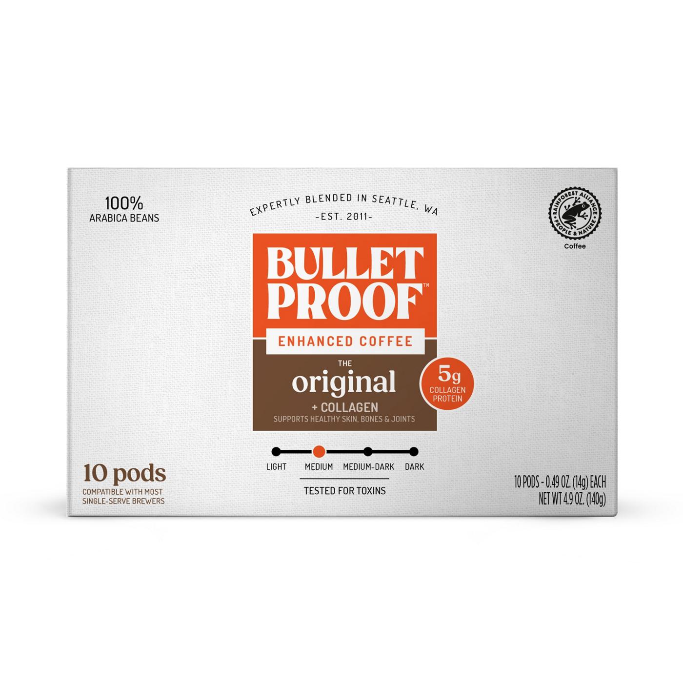 Bulletproof The Original Plus Collagen Medium Roast Single Serve Coffee ...