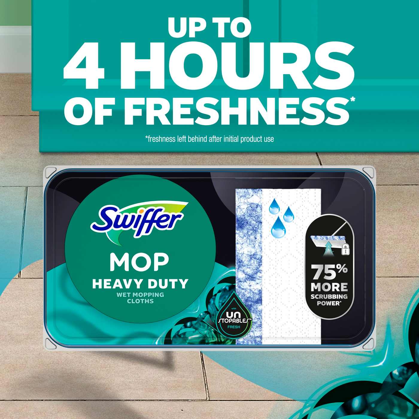 Swiffer Heavy Duty Mop Wet Multi-Surface Cloth Refills - Unstopables Fresh Scent; image 10 of 10